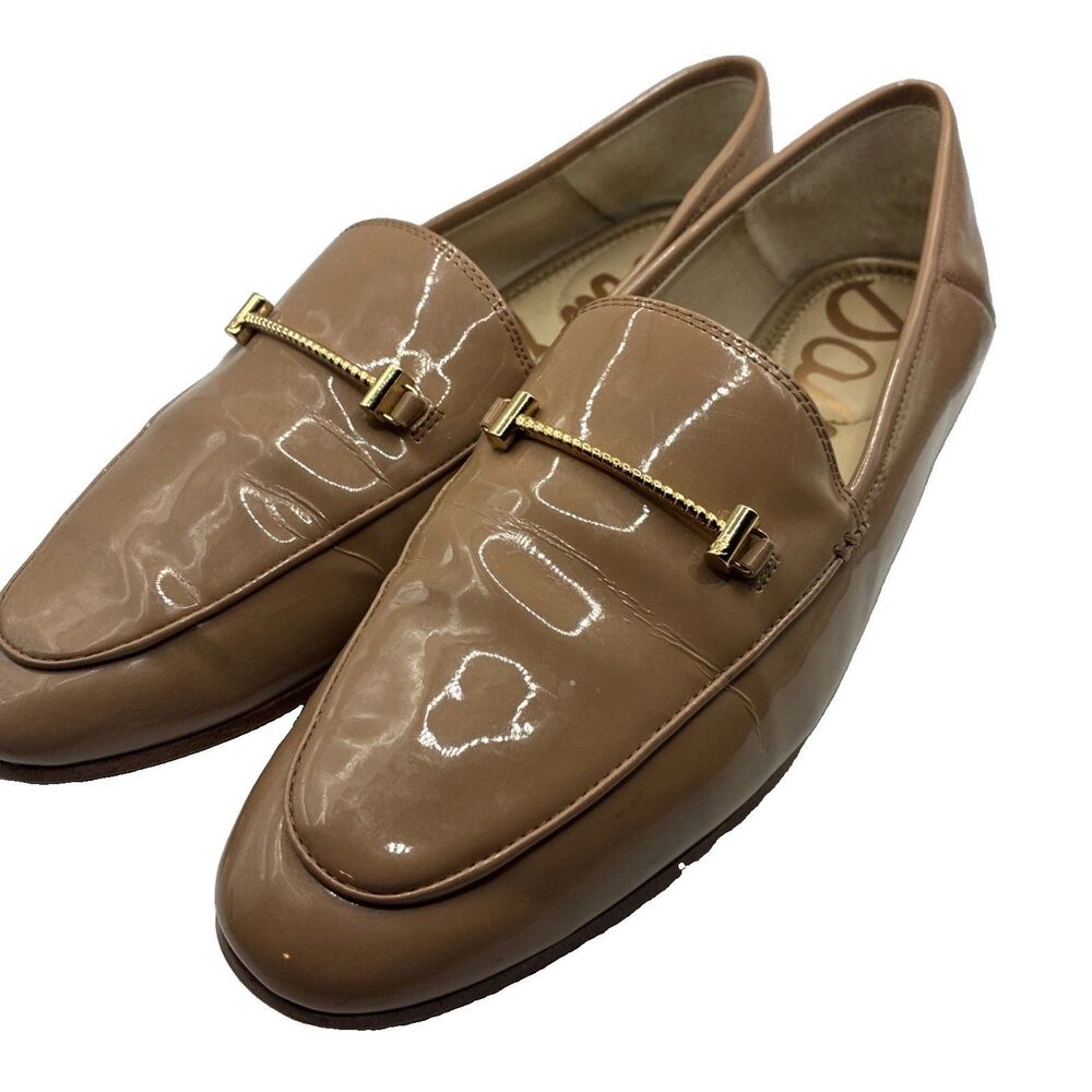Sam Edelman Women’s Lior Loafers Tan Rosa Blush Patent Leather Size 9